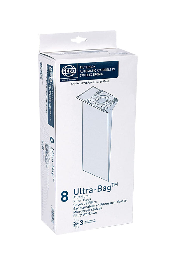 Sebo Vacuum Filter Bags for X C 370 Series Pack of 8