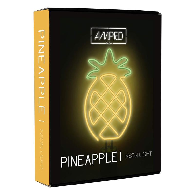 Amped & Co Pineapple Neon Desk Light 6 X 17 Inch Led Neon Decoration