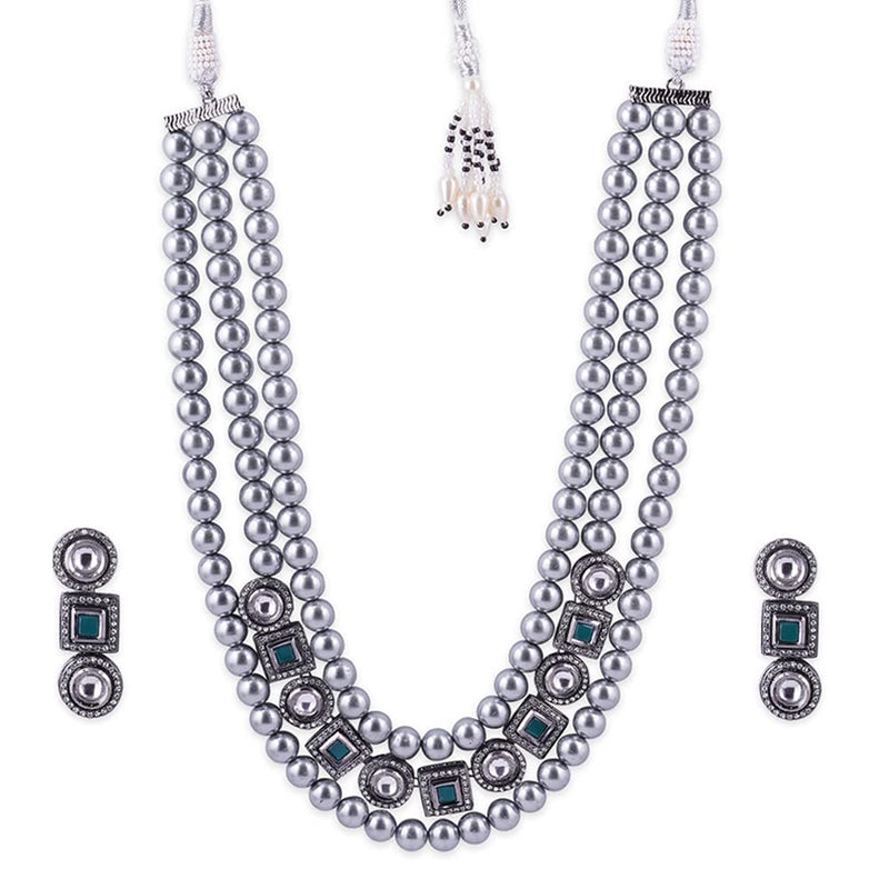 Binnis Wardrobe Silver Toned German Layered Jewellery Set Necklace Earings