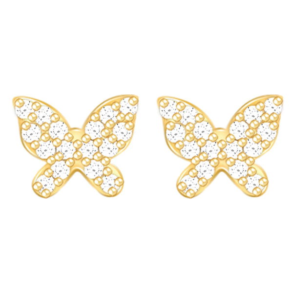 GIVA 925 Sterling Silver Hypoallergenic 18k Gold Plated Stud Earrings (Butterfly Affair)