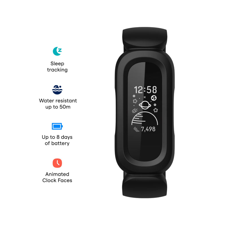 Fitbit Ace 3 Kids Activity Tracker Water Resistant Black