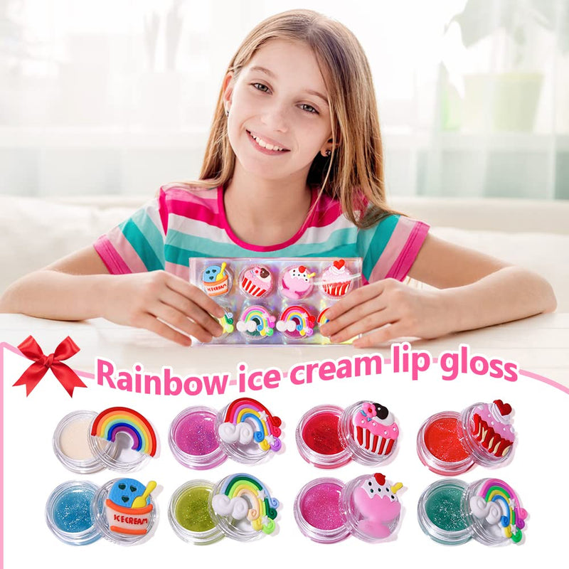 Cute Lip Gloss Set for Girls Assorted Fruity Flavors Birthday Party Favors 8PCS