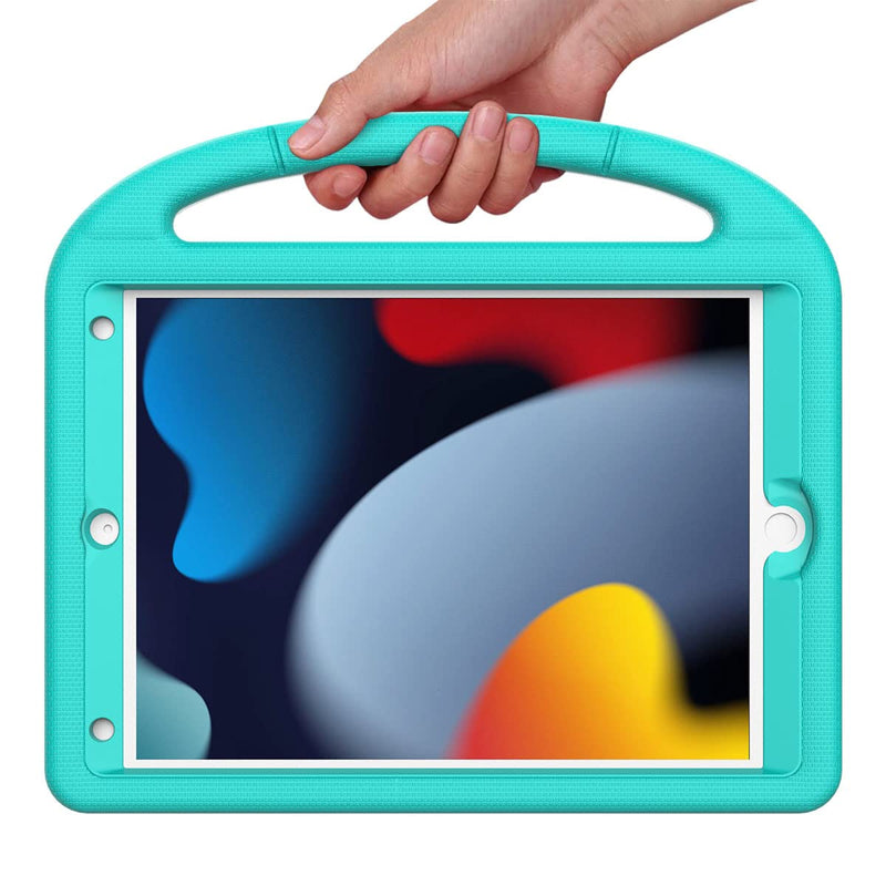 Suplik Kids Case for Ipad 9th 8th 7th Gen Shockproof Handle Stand Cyan