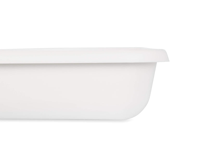 White 30" Washing Machine Drain Pan with PVC Fitting