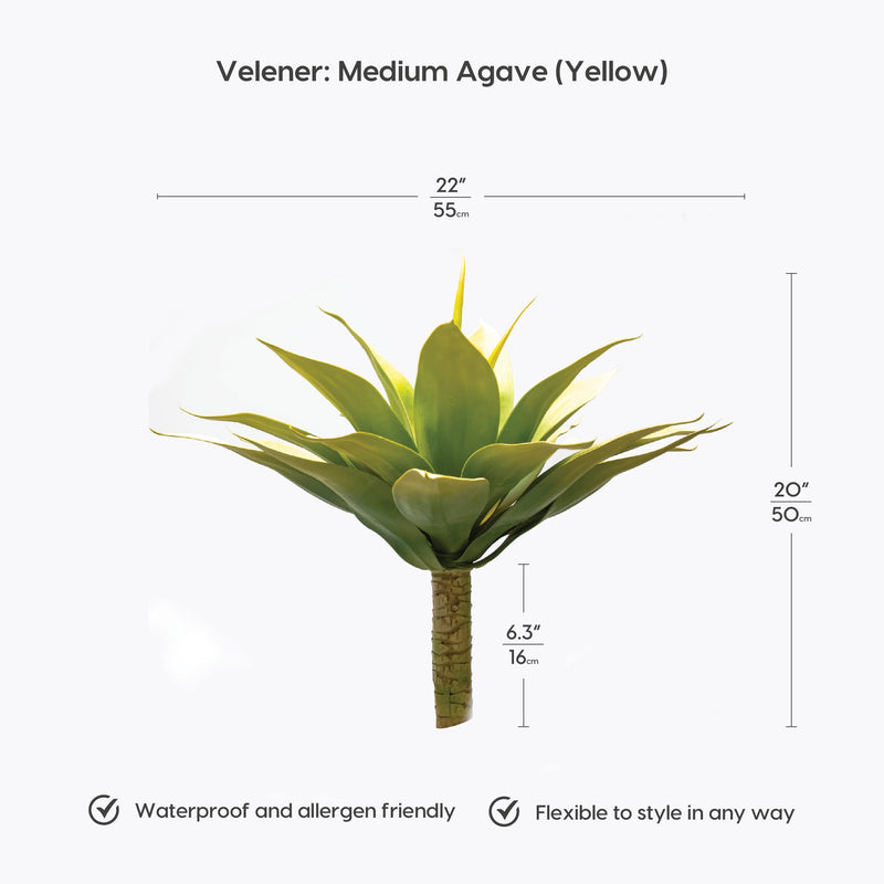 Velener Artificial Agave Plant - Medium, Yellow