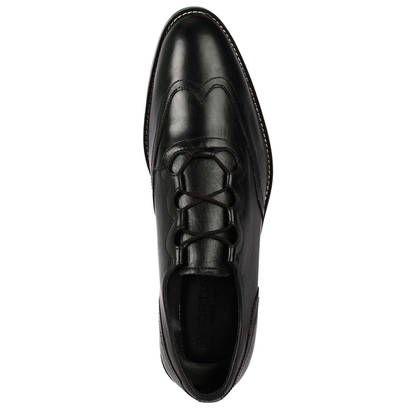 LIBERTYZENO Mens Genuine Leather Oxford Dress Shoes 1103 Black