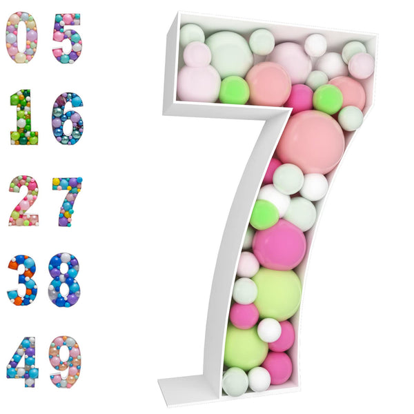 JoyBox Design 3FT Mosaic Balloon Frame Number 7 Marquee Light Up Numbers