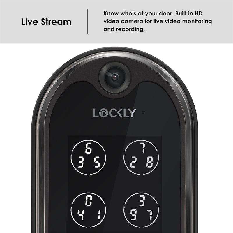 Lockly Vision Smart Deadbolt Keyless Entry with HD Video Doorbell Venetian Bronze