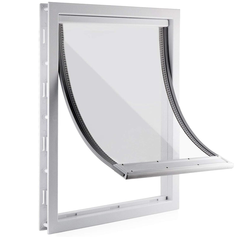Large White Dog Door with Magnetic Flap for XL Dogs