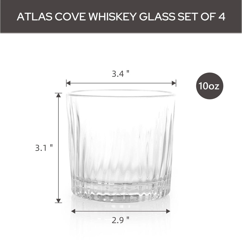 BELLAFORTE Plastic Whiskey Glasses Set of 4 10oz Shatterproof Old Fashioned