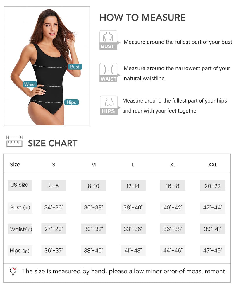 CORTUBO One Piece Swimsuits for Women Athletic Training Swimsuits Black Large