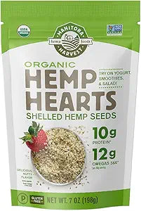 Manitoba Harvest Organic Hemp Seeds 7oz 10g Protein 12g Omega 3 & 6