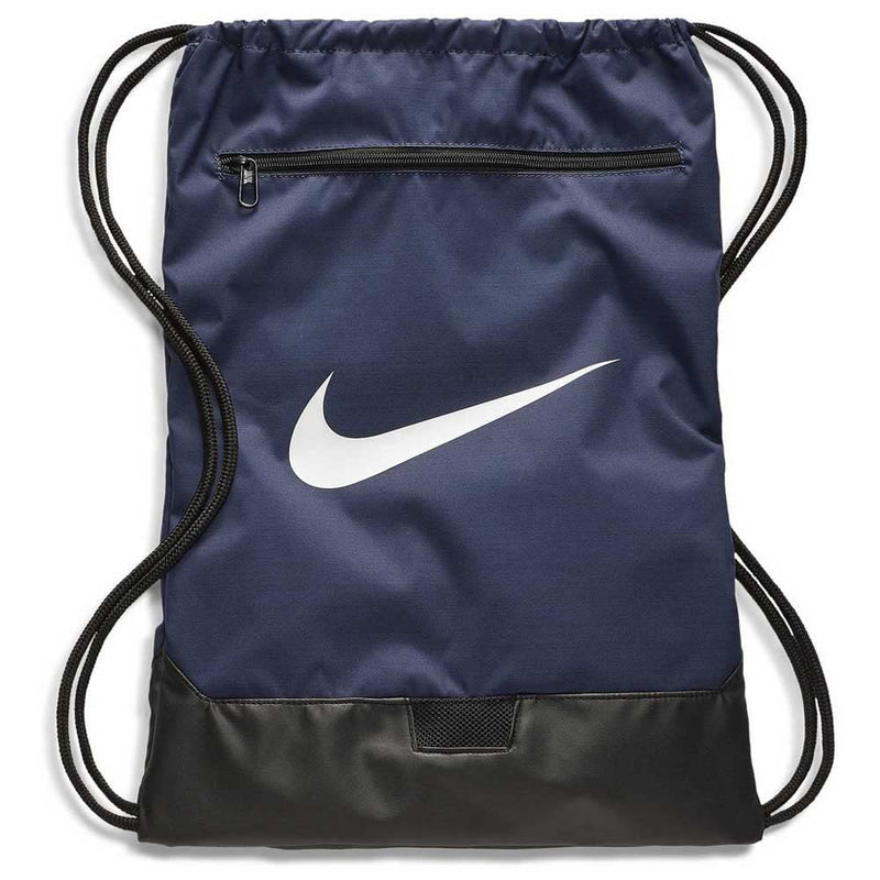 Nike Brasilia Drawstring Backpack with Zipper & Reinforced Bottom