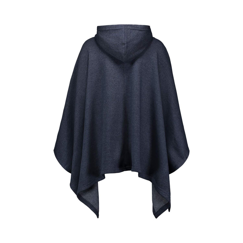 MV Sport Women's Cozy Navy Heather Poncho Hoodie