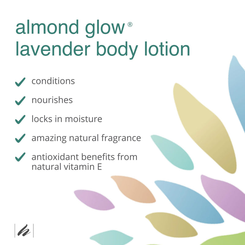 Almond Glow Lavender Body Lotion 8 Fl Oz Natural Skin Moisturizer