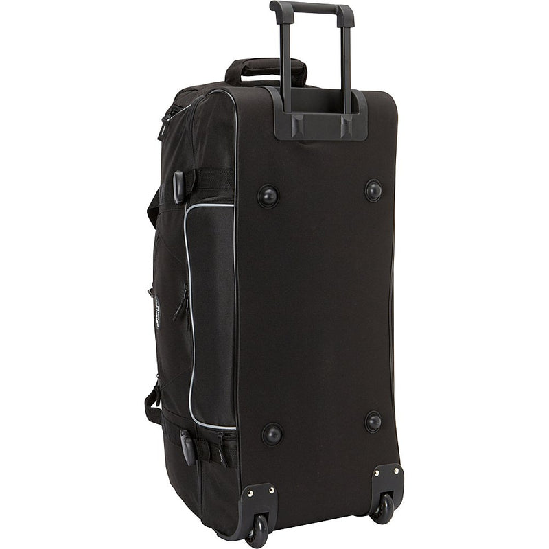 22-Inch Black Rolling Travel Duffel Bag with Wheels and Pockets