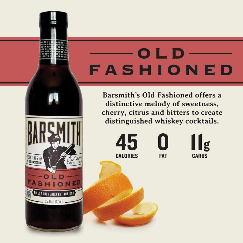 Barsmith Old Fashioned Cocktail Mix with Cherry & Bitters, 12.7 oz