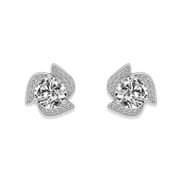 Giva 925 Sterling Silver Hypoallergenic Zircon Shimmer Studs Earrings