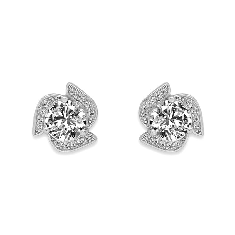 Giva 925 Sterling Silver Hypoallergenic Zircon Shimmer Studs Earrings