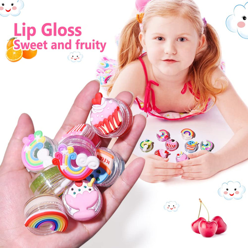 Cute Lip Gloss Set for Girls Assorted Fruity Flavors Birthday Party Favors 8PCS