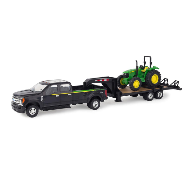 John Deere Tractor and Ford F350 Toy Set with Trailer