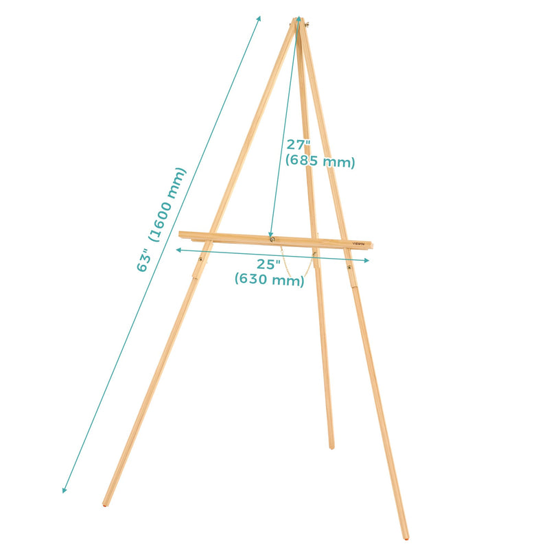 Versatile Pine Wood Easel Stand for Art and Events