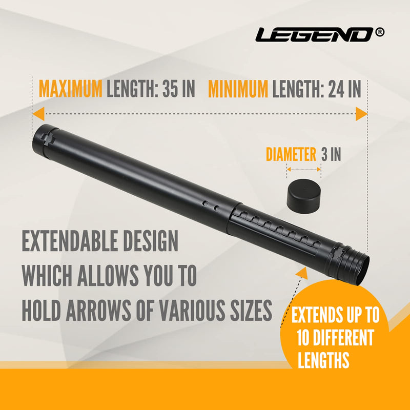 Legend Adjustable Archery Arrow Tube Case with Foam Insert