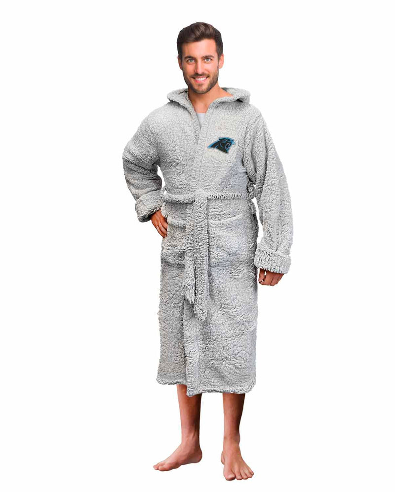 Panthers Plush Hooded Sherpa Robe - One Size Fits Most