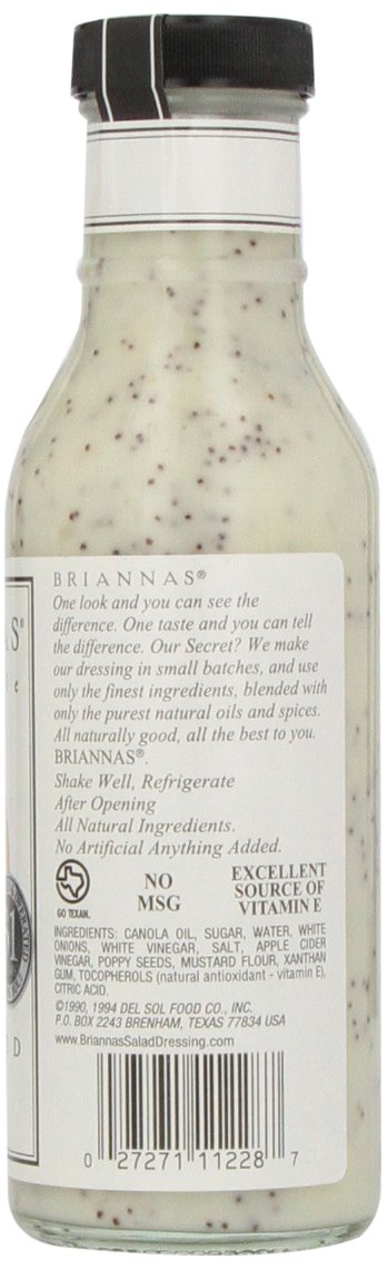 Briannas Home Style Rich Poppy Seed Dressing - 12 Fl Oz (Pack of 6)