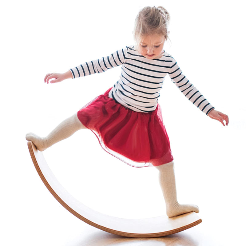 Natural Wooden Wobble Balance Board for Kids and Adults - 35 Inch