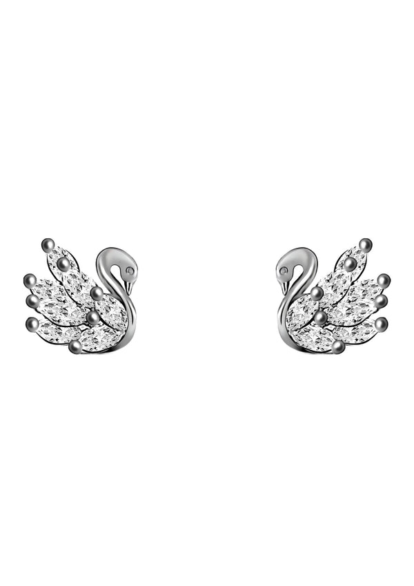 GIVA 925 Sterling Silver Hypoallergenic Stud Earrings for Women and Girls Shining Swan