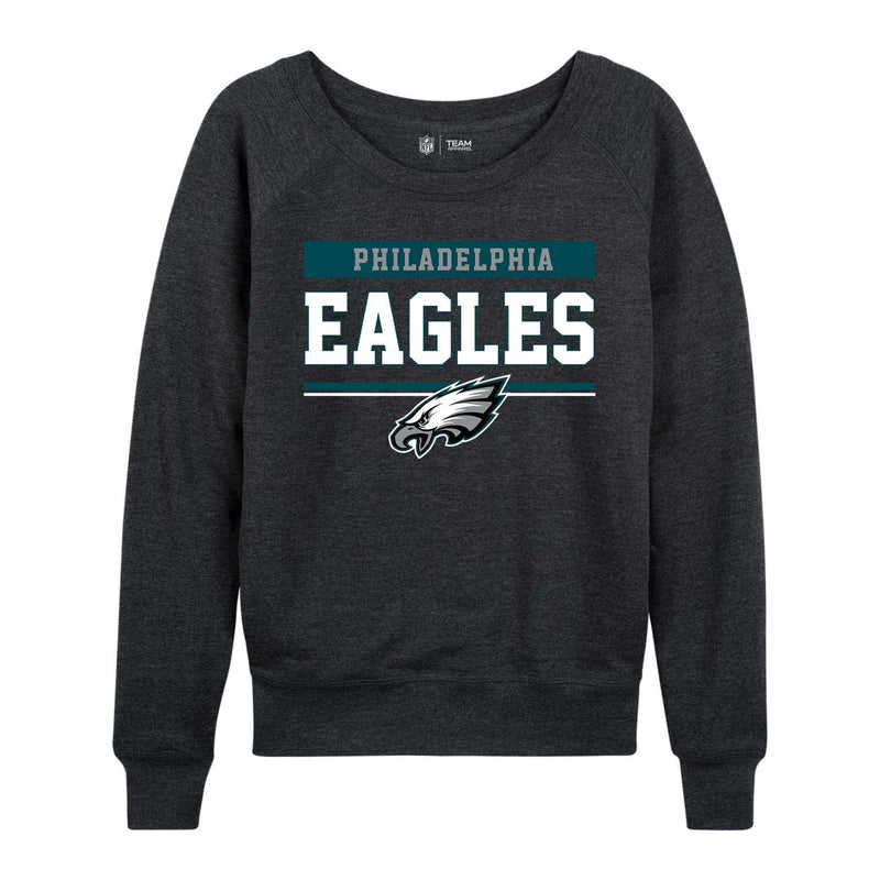 Philadelphia Eagles Women's Charcoal Slouchy Crewneck Pullover X-Large