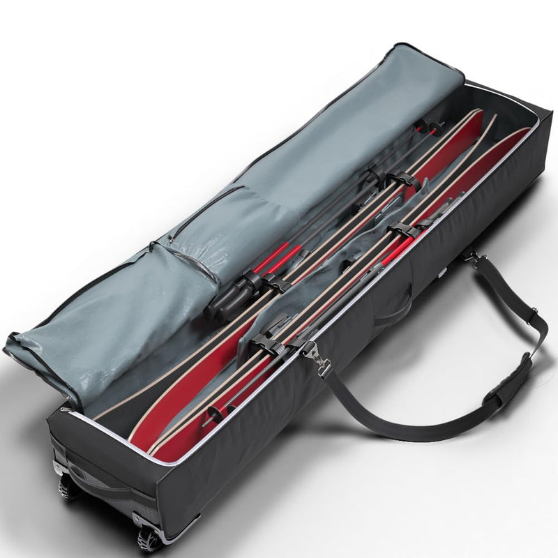 Athletico Padded Rolling Ski Bag with Wheels for Air Travel 190cm