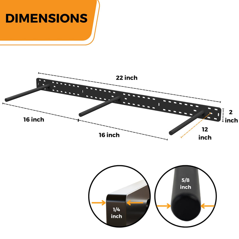 HÜNGSMART Floating Shelf Brackets 2 x 38 inch Heavy Duty Steel Hidden