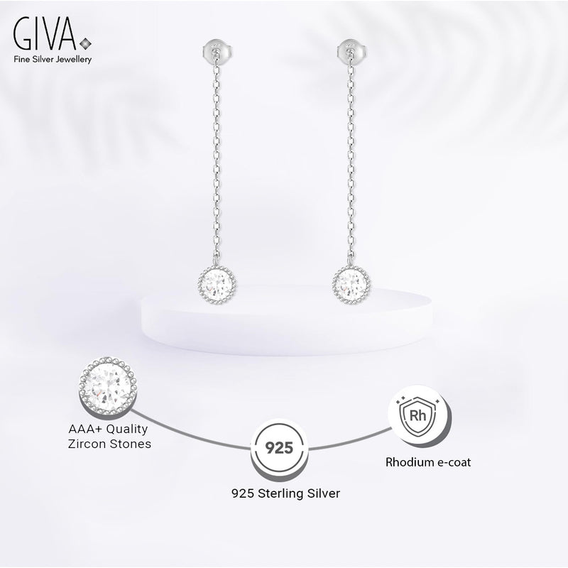 GIVA 925 Sterling Silver Hypoallergenic Elegance On The Rise Danglers