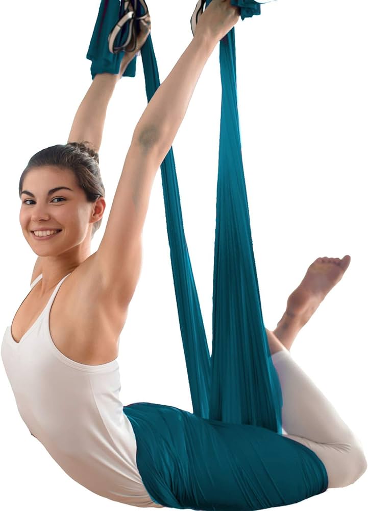 aum active Aerial Silks Fabric 4.5x3 Yards for Aerial Yoga Hammock Antigravity Yoga Inversion Pilates Sensory Swing