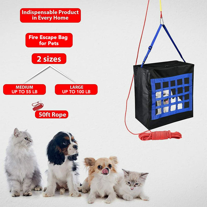 ISOP Pet Fire Evacuation Backpack with 50ft Rope - Medium