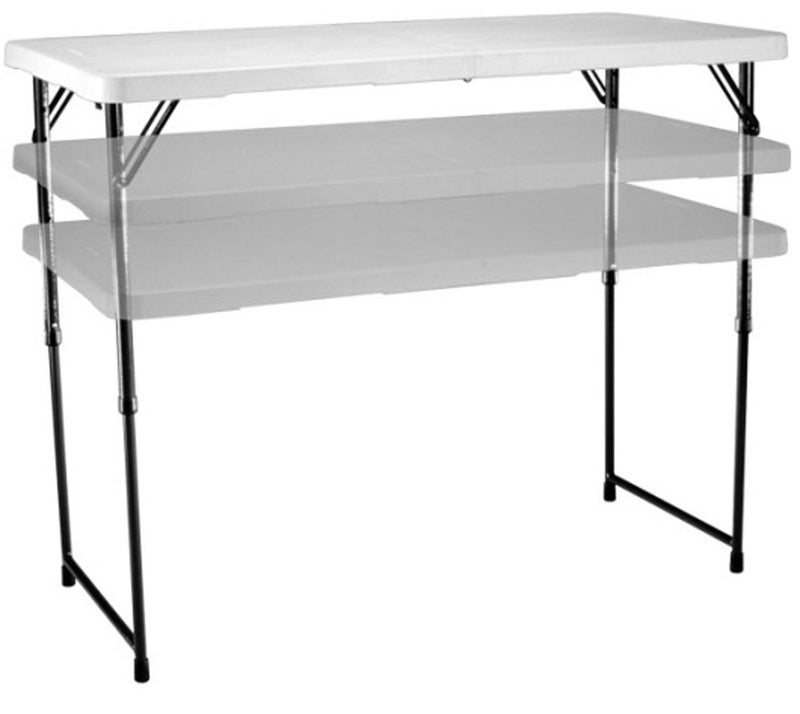 Lifetime 4 Foot Fold In Half Adjustable Folding Table with Handle