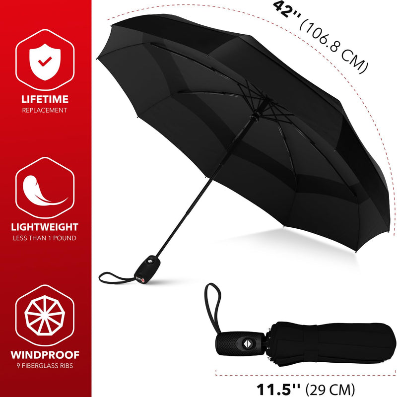 Windproof Inverted Umbrella - Starry Night Design, 48 Inch