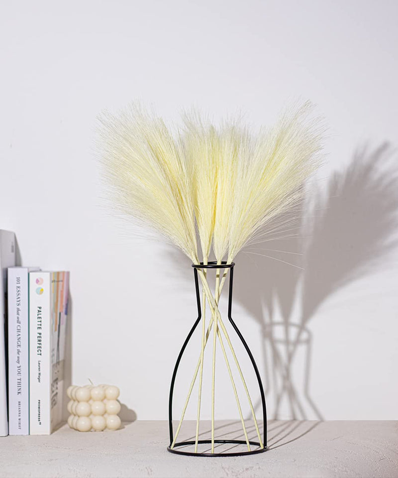 Artificial Pampas Grass With Vase 5 Faux Branches for Dried Florals