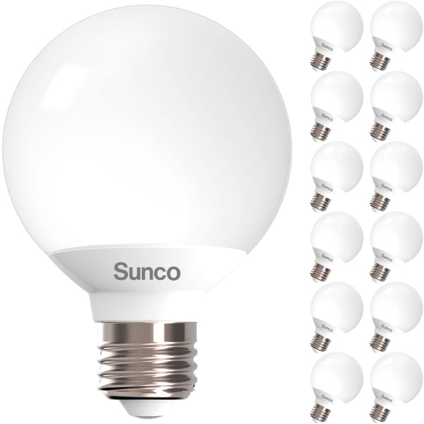 Sunco G25 LED Globe Light Bulbs, Soft White 12-Pack Dimmable