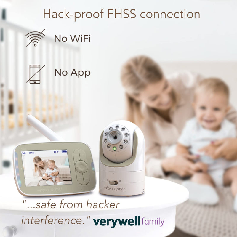 Infant Optics DXR-8 480p Video Baby Monitor Non-WiFi Hack-Proof FHSS Connection