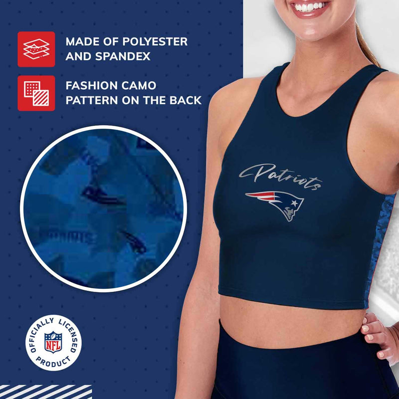 New England Patriots Women's Quick-Dry High-Neck Bra - Medium