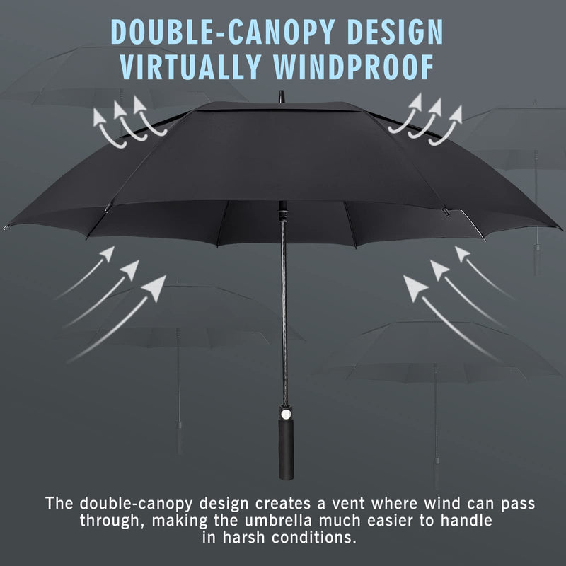 Zomake 62 Inch Large Windproof Double Canopy Golf Umbrella