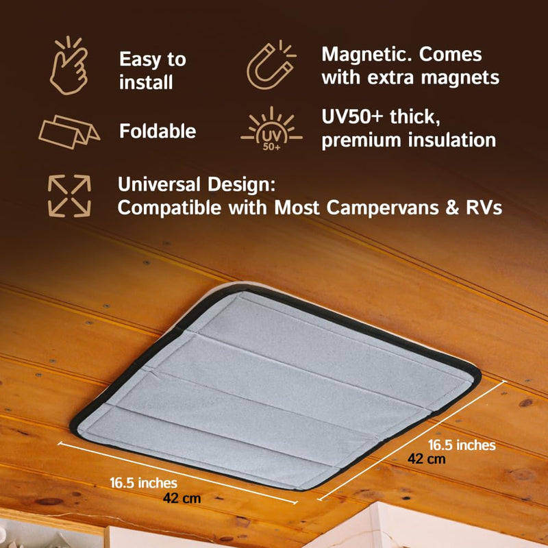 Magnetic Insulated Blackout Fan Cover for RV Roof Vents Universal Fit