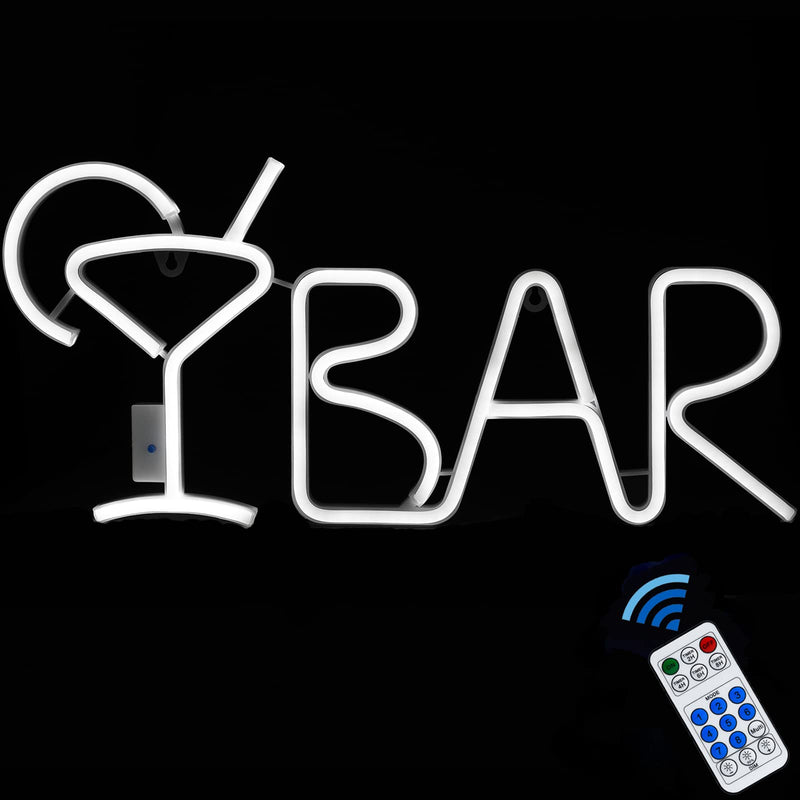 Bar Neon Light Sign with Remote - 21"x10" LED Modes