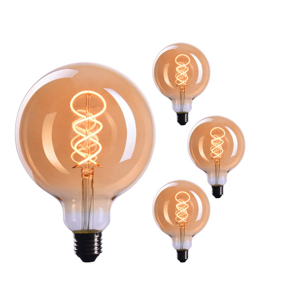 Vintage Led Edison Light Bulbs 5w Dimmable Warm White Decorative Amber Glass E26