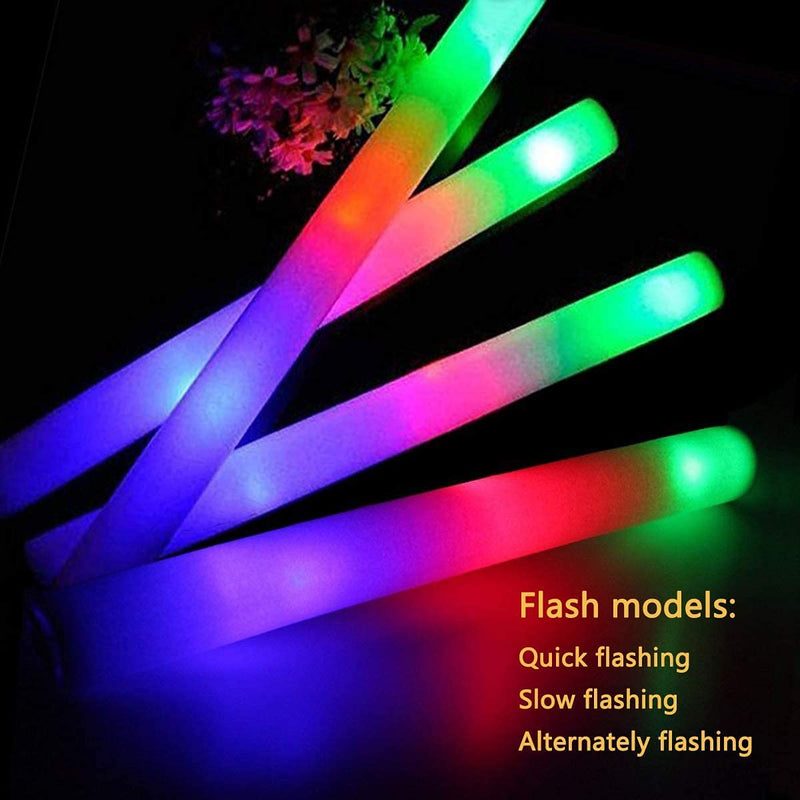 Colorful LED Foam Glow Sticks - Pack of 36