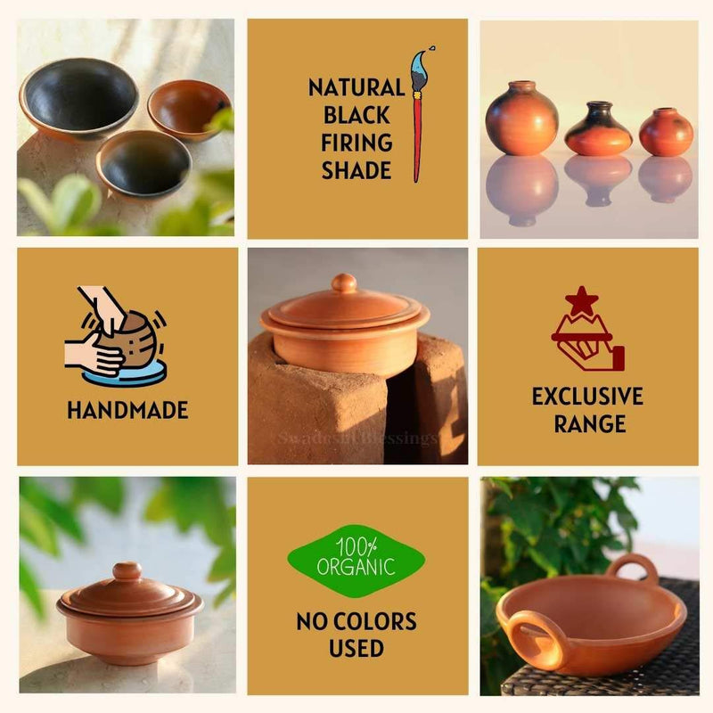 Swadeshi Blessings Exclusive Range Unglazed Clay Pot For Serving