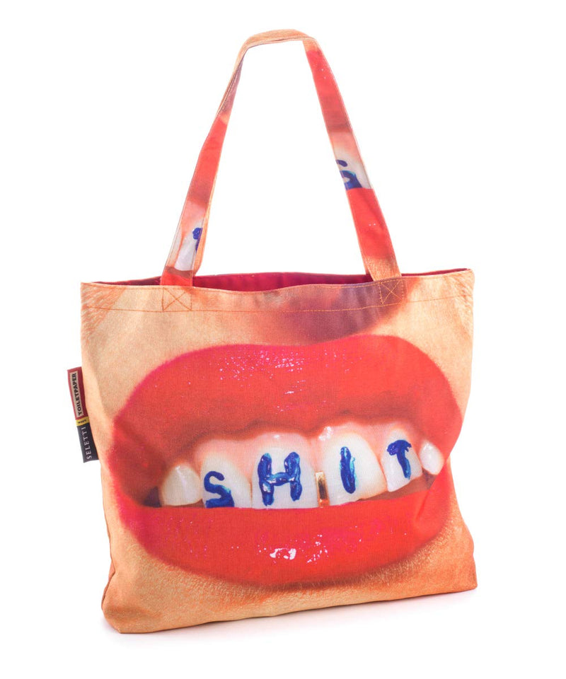 Seletti Toiletpaper Graphic Lipstick Tote Bag